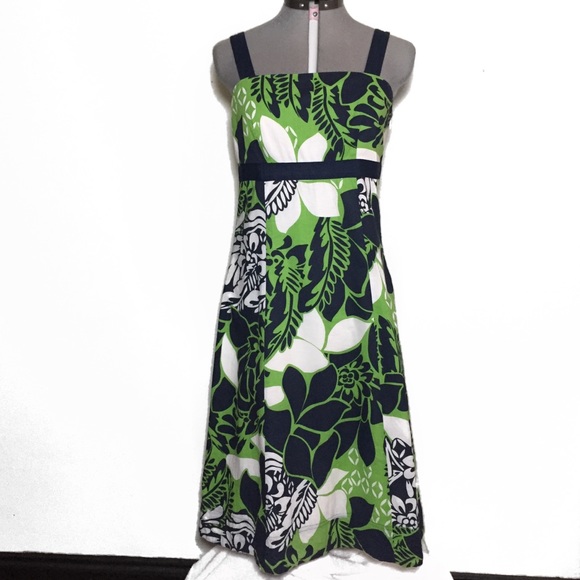 New York & Company Dresses & Skirts - NY&Co Green & Blue Bold Floral Print Dress 8
